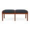 Lesro Lenox Wood 2 Seat Bench Wood Frame, Cherry, RS Night Sky Upholstery LW2001 - alternate 1
